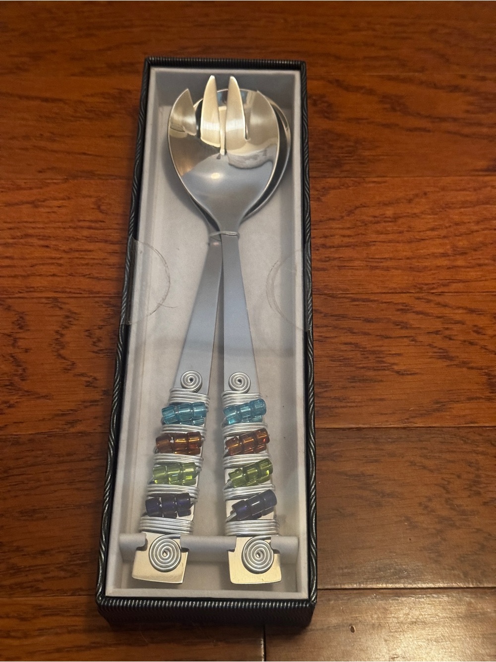 Wild Eye Designs | NIB Beaded Salad Server Set Boho Stainless Steel 2 Pc